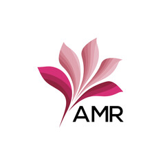 Obraz premium AMR Abstract Pink Floral Logo Design – Modern Petal Icon for Beauty, AMR Later logo Spa, and Wellness Branding 