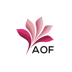 AOF Abstract Pink Floral Logo Design – Modern Petal Icon for Beauty, AOF Later logo Spa, and Wellness Branding
