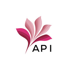 API Abstract Pink Floral Logo Design – Modern Petal Icon for Beauty, API Later logo Spa, and Wellness Branding

