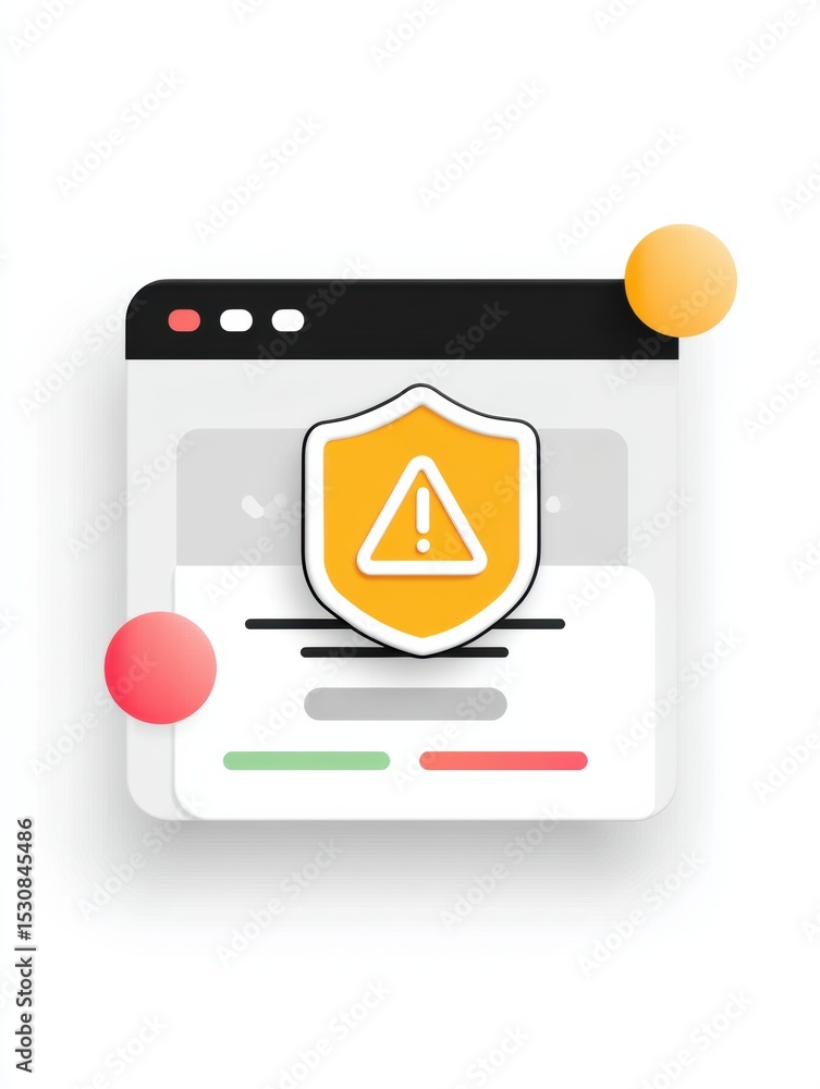Poster Security Warning Popup on Transparent Dashboard With Clear Left Third Display