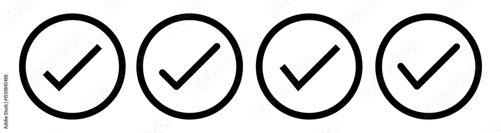 Poster black check mark icon vector set. black tick check mark icon. set of black check mark isolated vecto