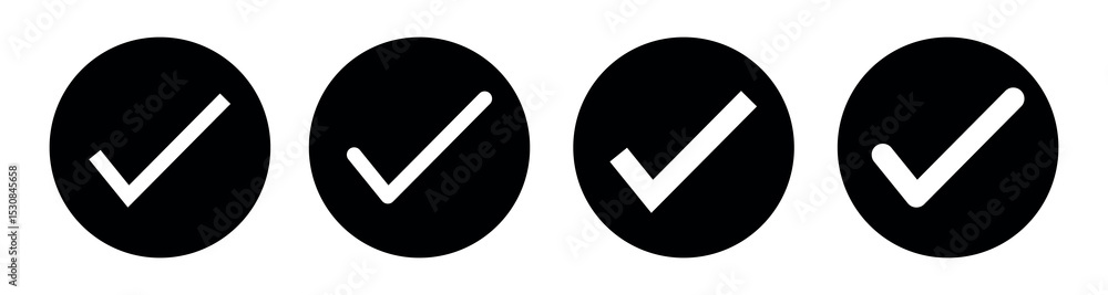 Aufkleber black check mark icon vector set. black tick check mark icon. set of black check mark isolated vecto