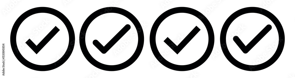 Aufkleber black check mark icon vector set. black tick check mark icon. set of black check mark isolated vecto