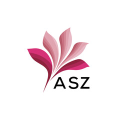 Fototapeta premium ASZ Abstract Pink Floral Logo Design – Modern Petal Icon for Beauty, ASZ Later logo, Spa, and Wellness Branding 