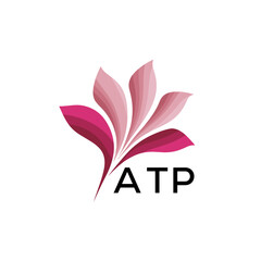 ATP Abstract Pink Floral Logo Design – Modern Petal Icon for Beauty, ATP Later logo,  Spa, and Wellness Branding
