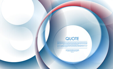Bright blue and red glossy smooth abstract circles on the white background. Geometric concept vector design