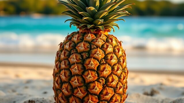 Vibrant Pineapple at the Beach
