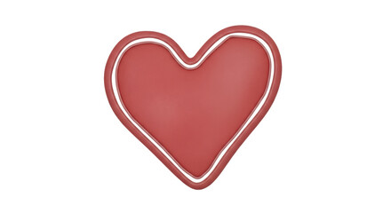 Isolated heart shape with white border