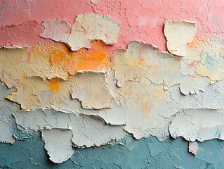 Abstract Vintage Wall Art with Peeling Paint