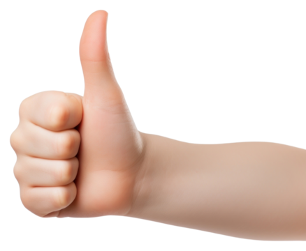 PNG Kid hand showing thumb up finger white background technology. - Powered by Adobe