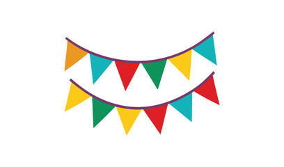 Colorful party bunting flags festive decoration