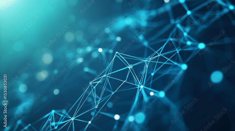 Poster futuristic digital technology background with glowing blue and green circuit lines, abstract high-sp