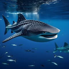 Obraz premium Potrait of Whale Shark in the Sea Stock Photos