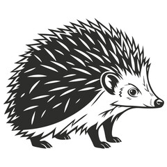 hedgehog black and white silhouette
