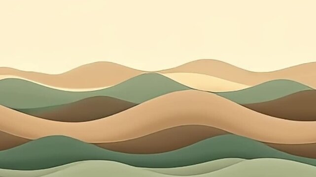 looping vector background, abstract wave animation, muted earth tones, seamless background loop, 4K abstract animation, flat vector motion, ultra HD wave background, minimalistic vector art, clean 