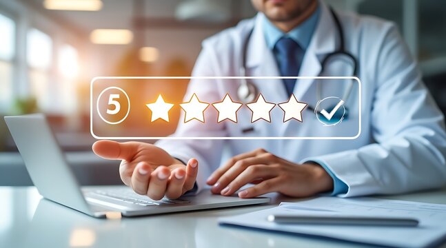 Doctor providing excellent medical patient review and rating