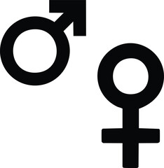 Male and Female Gender Symbols - Vector Icons

