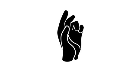 raised hand up,  IC XC gesture, black isolated silhouette