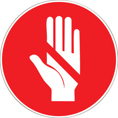 No Entry Hand Stop Sign - Prohibited Access & Warning Icon

