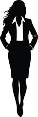 Woman in Business Suit Silhouette - Professional Female Icon

