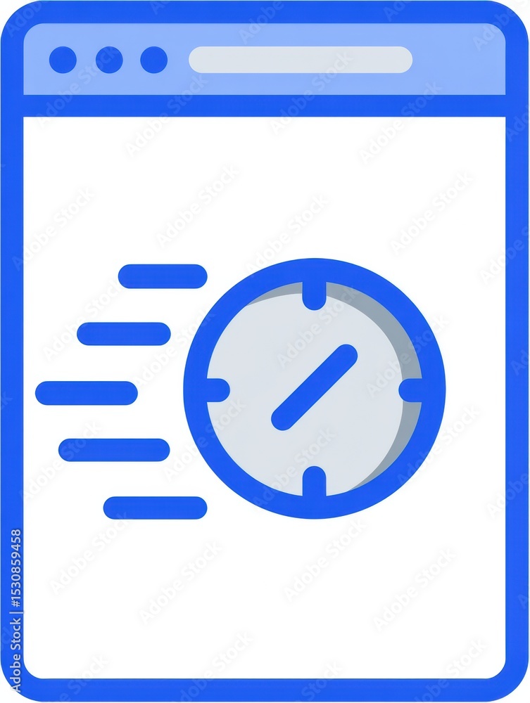 Poster Static Distorted Icon Displays Over Web Browser Tab Indicating Processing or Loading Status