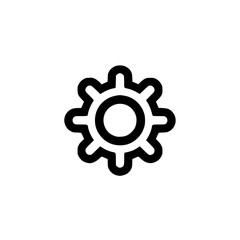 Minimal Black Line Gear Icon for Settings and Tools