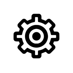 Minimal Black Line Gear Icon for Settings and Tools