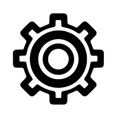 Minimal Black Line Gear Icon for Settings and Tools