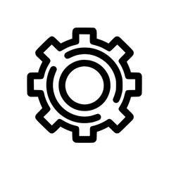 Minimal Black Line Gear Icon for Settings and Tools