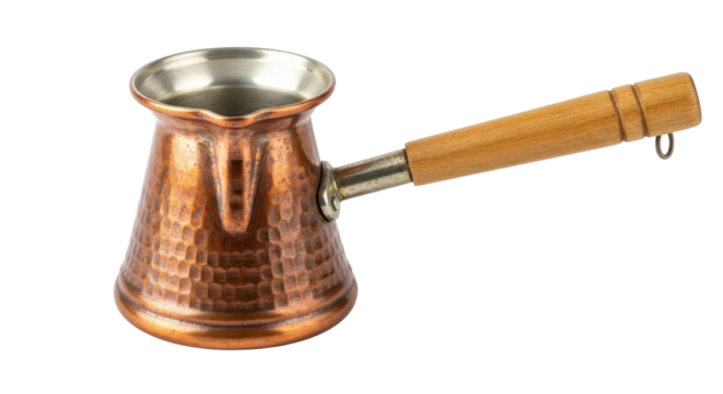 Isolated Copper Turkish Coffee Pot