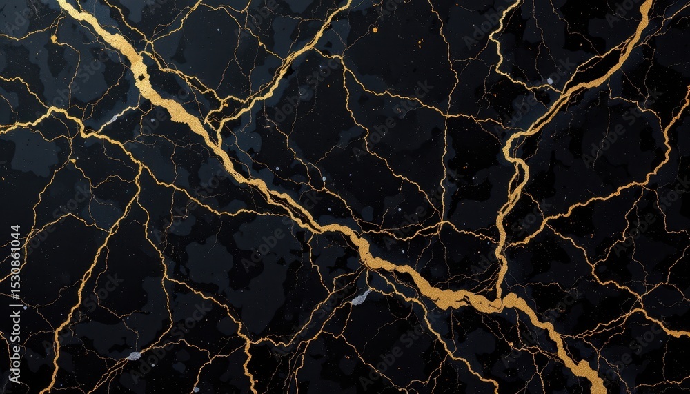Poster abstract black and gold marble texture high resolution image showing intricate gold veins on a dark 