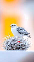 White bird nest sunset nature wildlife avian