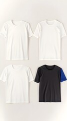 White & black t-shirts studio shot, apparel mockup