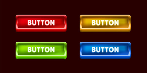 Color button, frame label, event bar web casino. Vector illustration