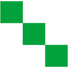three square green abstract shape