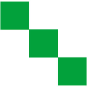 three square green abstract shape