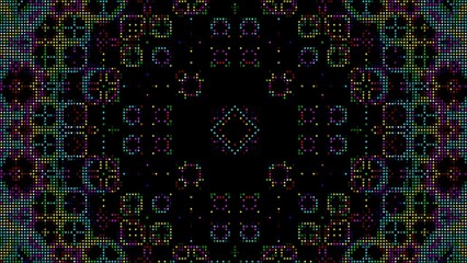 Abstract pixel art on black background
