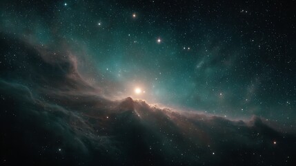 Fototapeta premium Deep space night stars glow