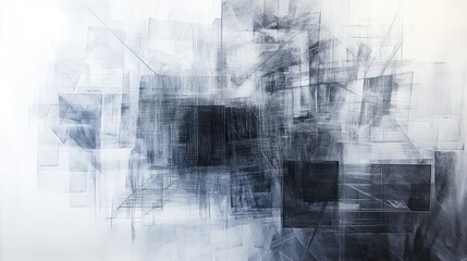 Fototapeta premium Abstract cityscape, layered gray and black forms