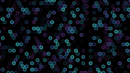 Neon hexagons pattern background