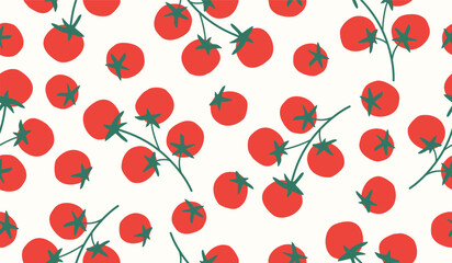 Cute tomato pattern background vector design