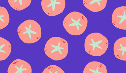 Cute tomato pattern background vector design