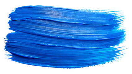   hand painted stroke of blue paint brush isolated on white background PNG