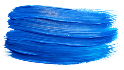   hand painted stroke of blue paint brush isolated on white background PNG