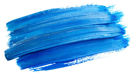   hand painted stroke of blue paint brush isolated on white background PNG