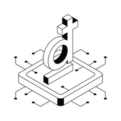 A trendy isometric icon of vietnamese currency