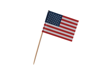 A Small American Flag on a Wooden Stick Symbolizing Patriotism and the United States