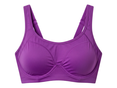 Purple sports bra isolated on transparent background