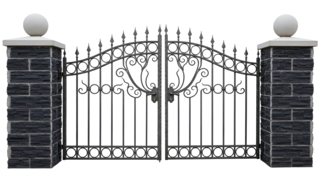 Isolated Decorative Iron Gate