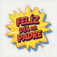 Feliz Dia del Padre - Comic Book Style Explosion with Text